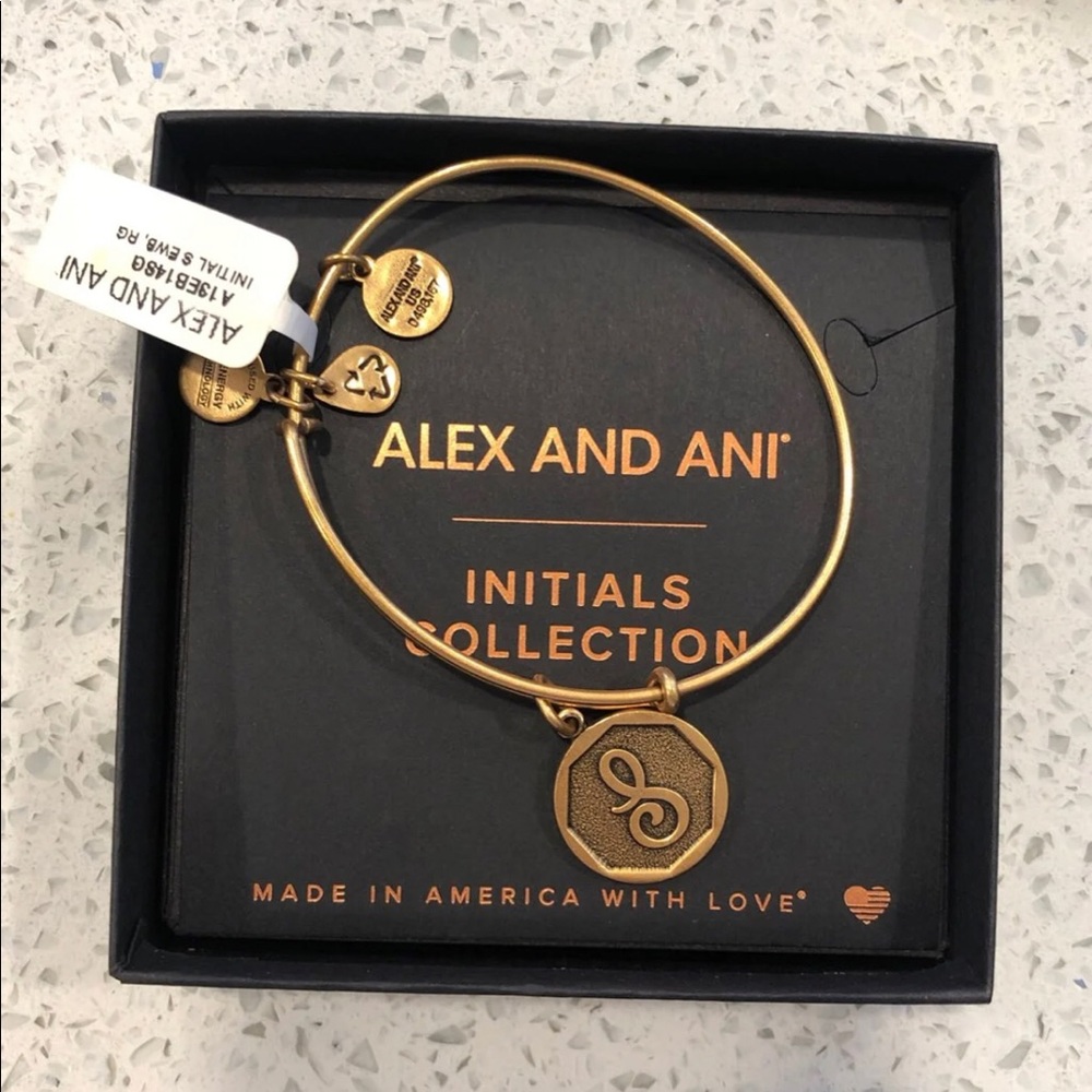 Alex & Ani initial bangle “s”